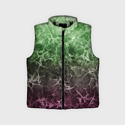 Детский жилет Абстракция - white cobweb on a green-purple backgr, цвет: 3D-черный