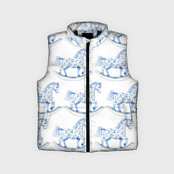 Детский жилет Лошадка качалка гжель, цвет: 3D-черный