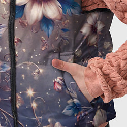 Детский жилет Сине-бежевый дымчатый с цветами, цвет: 3D-черный — фото 2