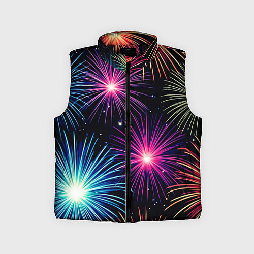 Детский жилет Стилизованный праздничный салют / 3D-Черный – фото 1