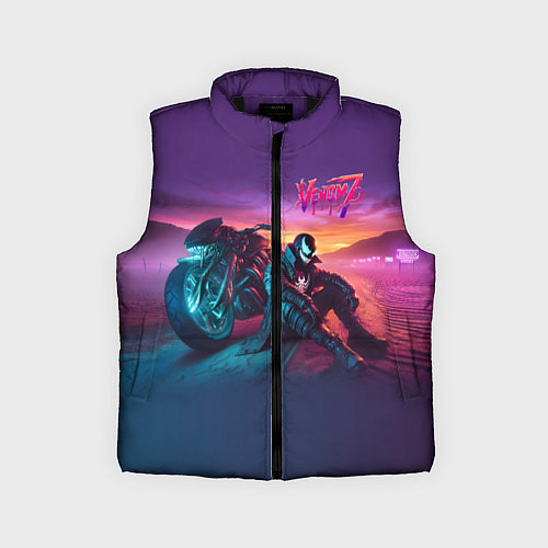 Детский жилет Venom near his motorcycle - ai art fantasy / 3D-Черный – фото 1