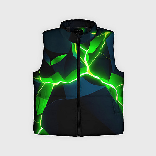 Детский жилет Neon green glow / 3D-Черный – фото 1