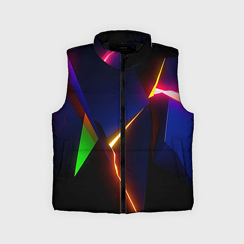 Детский жилет Neon colored geometric / 3D-Черный – фото 1