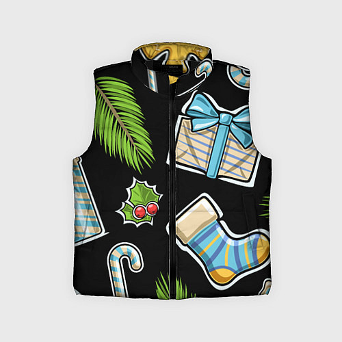 Детский жилет Christmas soul / 3D-Черный – фото 1