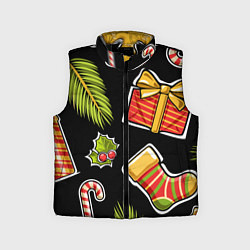 Детский жилет Рождественский вайб, цвет: 3D-черный