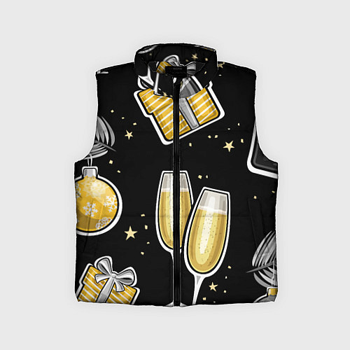 Детский жилет Новогодний вайб / 3D-Черный – фото 1