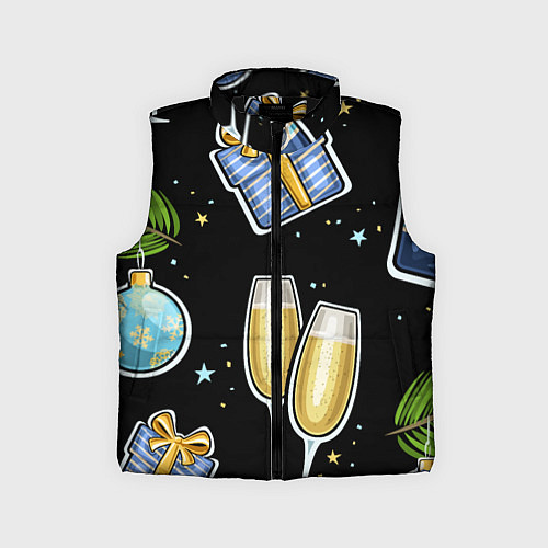 Детский жилет Новогодний вайб / 3D-Черный – фото 1