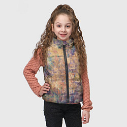 Детский жилет Абстракция - pink marble with blue flecks, цвет: 3D-черный — фото 2