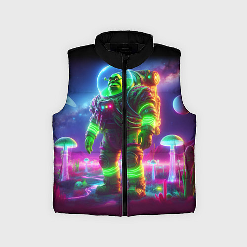 Детский жилет Космонавт Шрук в неоновом скафандре на загадочной / 3D-Черный – фото 1