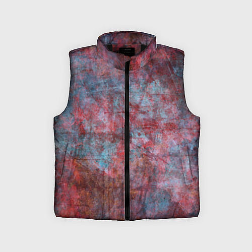 Детский жилет Абстракция - red rust on blue / 3D-Черный – фото 1