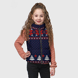Детский жилет Новогодний вязаный узор, цвет: 3D-черный — фото 2