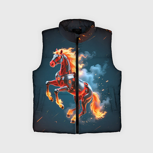 Детский жилет Огненная лошадь киборг / 3D-Черный – фото 1