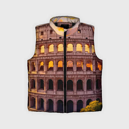 Детский жилет Колизей в лучах заката / 3D-Черный – фото 1