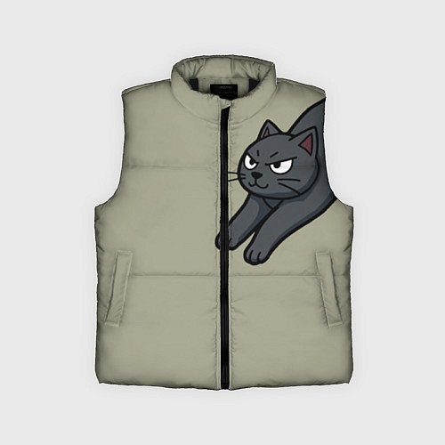 Детский жилет Подозрительно лежачий кот / 3D-Черный – фото 1
