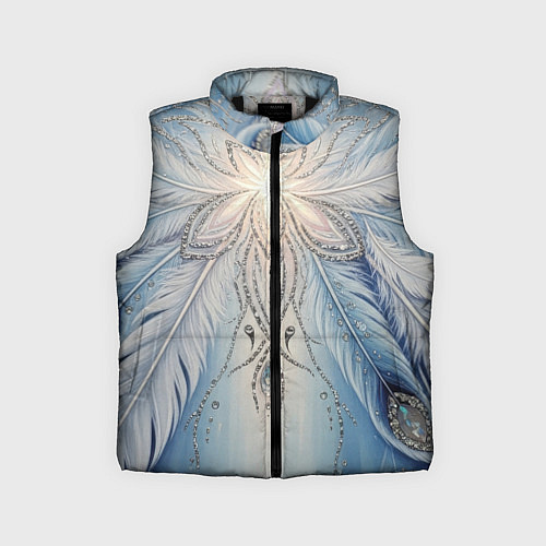 Детский жилет Ледяной перьевой орнамент со светом / 3D-Черный – фото 1