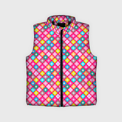 Детский жилет Разноцветный цветочный узор ретро / 3D-Черный – фото 1