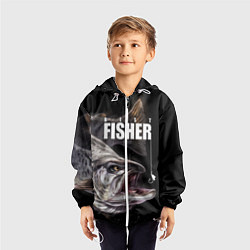 Ветровка с капюшоном детская Лучший рыбак, цвет: 3D-белый — фото 2