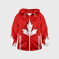 Ветровка с капюшоном детская Сборная Канады: домашняя форма, цвет: 3D-белый