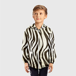 Ветровка с капюшоном детская Шкура зебры, цвет: 3D-белый — фото 2