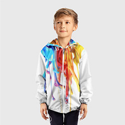 Ветровка с капюшоном детская Краска, цвет: 3D-белый — фото 2