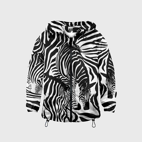 Детская ветровка Полосатая зебра / 3D-Черный – фото 1