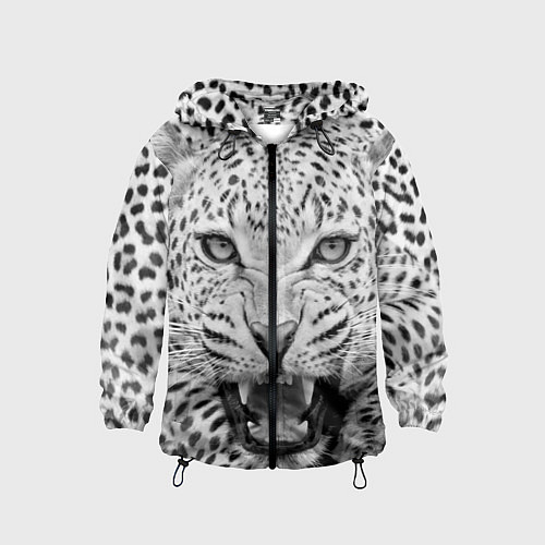 Детская ветровка Белый леопард / 3D-Черный – фото 1