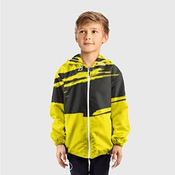 Ветровка с капюшоном детская Чёрно-жёлтый, цвет: 3D-белый — фото 2
