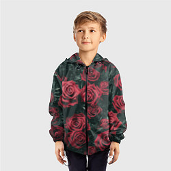 Ветровка с капюшоном детская Бархатные розы, цвет: 3D-черный — фото 2