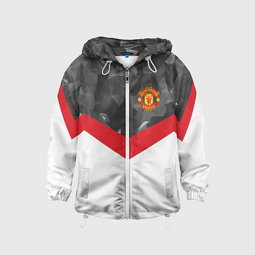 Детская ветровка Man United FC: Grey Polygons / 3D-Белый – фото 1