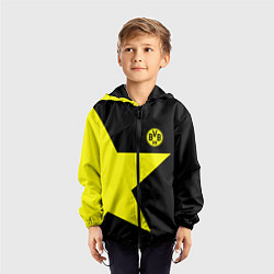 Ветровка с капюшоном детская FC Borussia Dortmund: Star, цвет: 3D-черный — фото 2