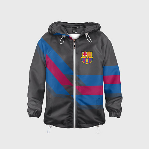 Детская ветровка Barcelona FC: Dark style / 3D-Белый – фото 1