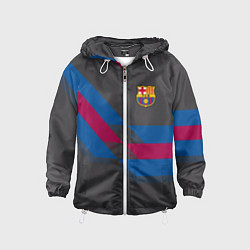 Ветровка с капюшоном детская Barcelona FC: Dark style, цвет: 3D-белый