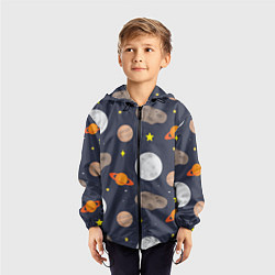 Ветровка с капюшоном детская Луна, цвет: 3D-черный — фото 2