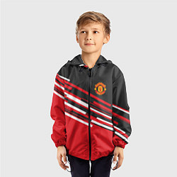Ветровка с капюшоном детская Man UTD FC: Sport Line 2018, цвет: 3D-черный — фото 2