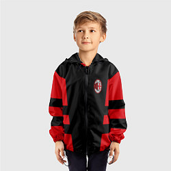 Ветровка с капюшоном детская АC Milan: Black Sport, цвет: 3D-черный — фото 2