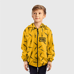 Ветровка с капюшоном детская PUBG: Yellow Weapon, цвет: 3D-черный — фото 2