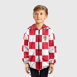 Ветровка с капюшоном детская Сборная Хорватии: Домашняя ЧМ-2018, цвет: 3D-черный — фото 2