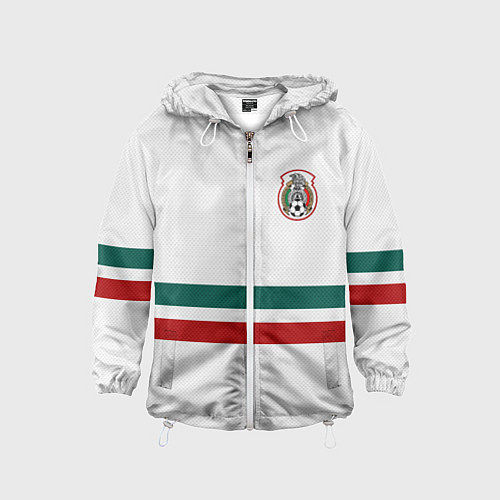 Детская ветровка Сборная Мексики: Гостевая ЧМ-2018 / 3D-Белый – фото 1