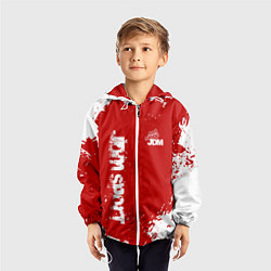 Ветровка с капюшоном детская Eat Sleep JDM: Red Style, цвет: 3D-белый — фото 2