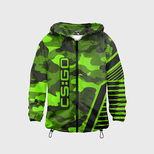 Детская ветровка CS:GO Light Green Camo / 3D-Черный – фото 1