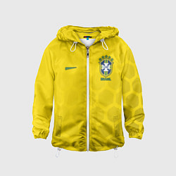 Ветровка с капюшоном детская Brazil Team: WC 2018 цвета 3D-белый — фото 1