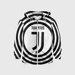 Ветровка с капюшоном детская FC Juventus Round, цвет: 3D-белый