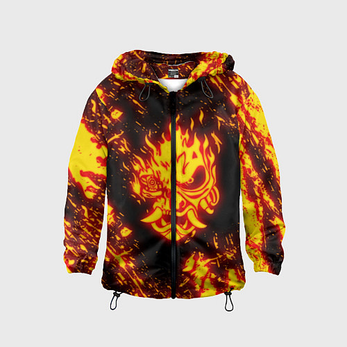 Детская ветровка Cyberpunk 2077: FIRE SAMURAI / 3D-Черный – фото 1