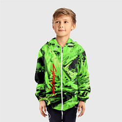 Ветровка с капюшоном детская Cyberpunk 2077: Green Breaks, цвет: 3D-белый — фото 2