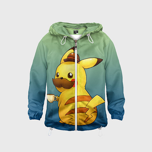 Детская ветровка Детектив Пикачу / 3D-Белый – фото 1