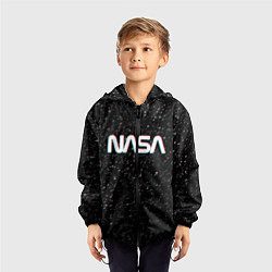 Ветровка с капюшоном детская NASA: Space Glitch, цвет: 3D-черный — фото 2