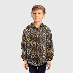 Ветровка с капюшоном детская Шкура леопарда, цвет: 3D-черный — фото 2
