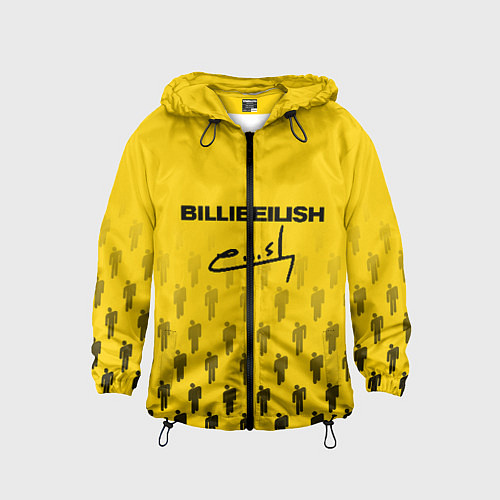 Детская ветровка Billie Eilish: Yellow Autograph / 3D-Черный – фото 1