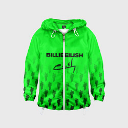 Ветровка с капюшоном детская Billie Eilish: Green Autograph, цвет: 3D-белый