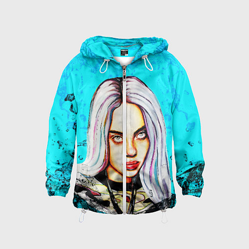 Детская ветровка BILLIE EILISH: Fan Art / 3D-Белый – фото 1